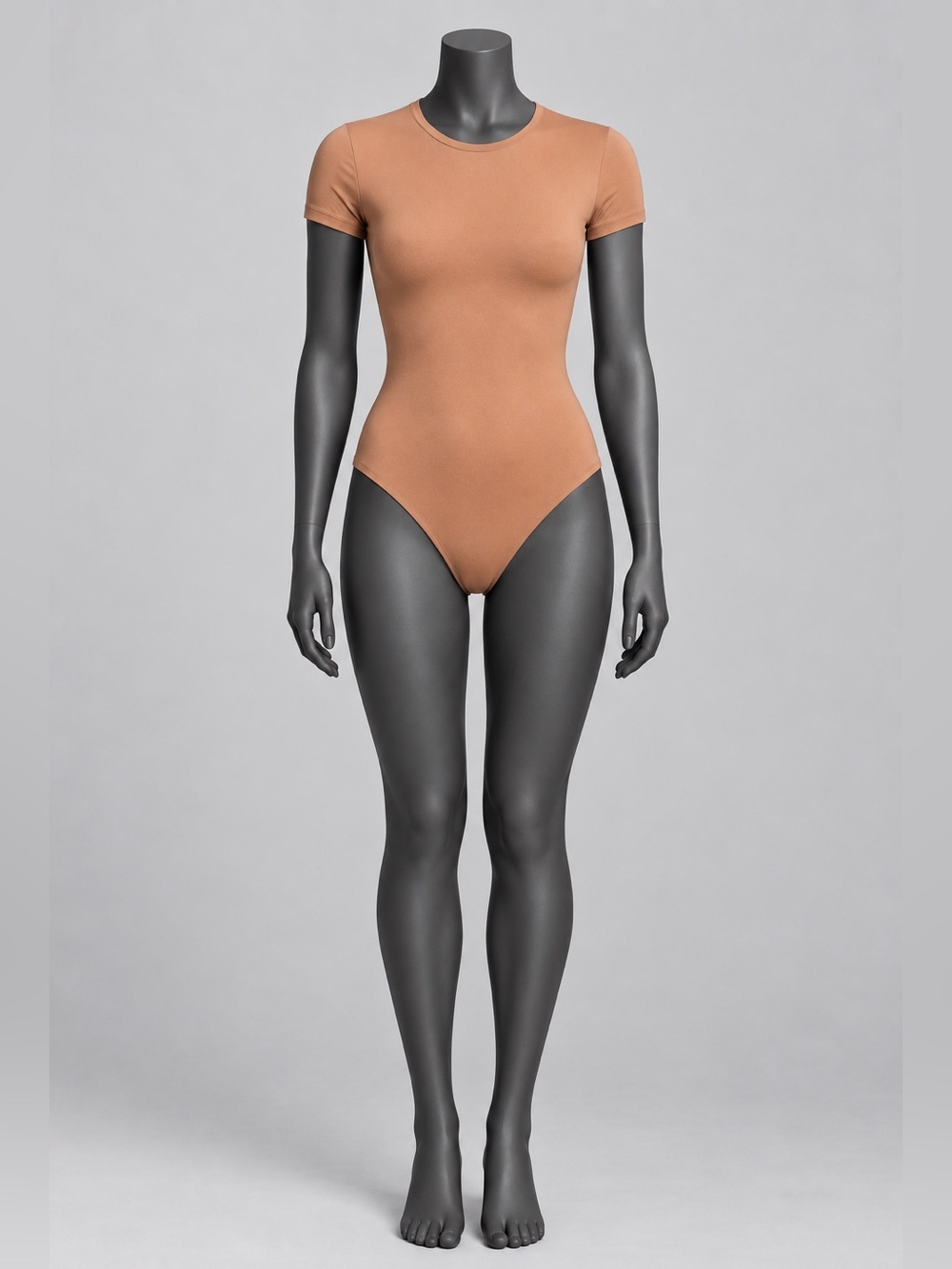 Victoria's Secret Tan Seamless Short-Sleeve Bodysuit
